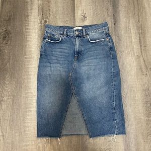 Free People denim midi skirt